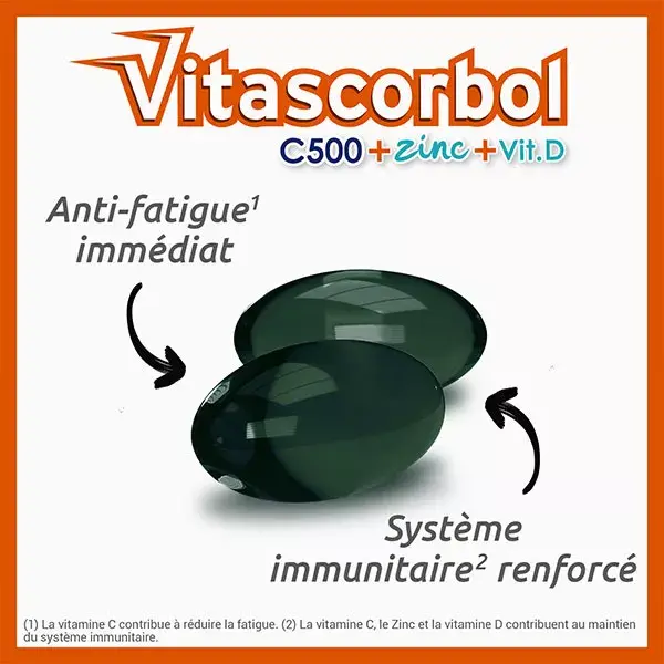 Vitascorbol C500 + Zinco + Vitamina D 30 cápsulas