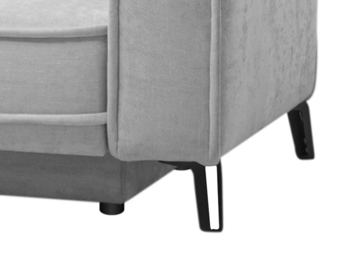Canapé d'angle gauche convertible en tissu gris clair BALCORIA de Maison Céphy