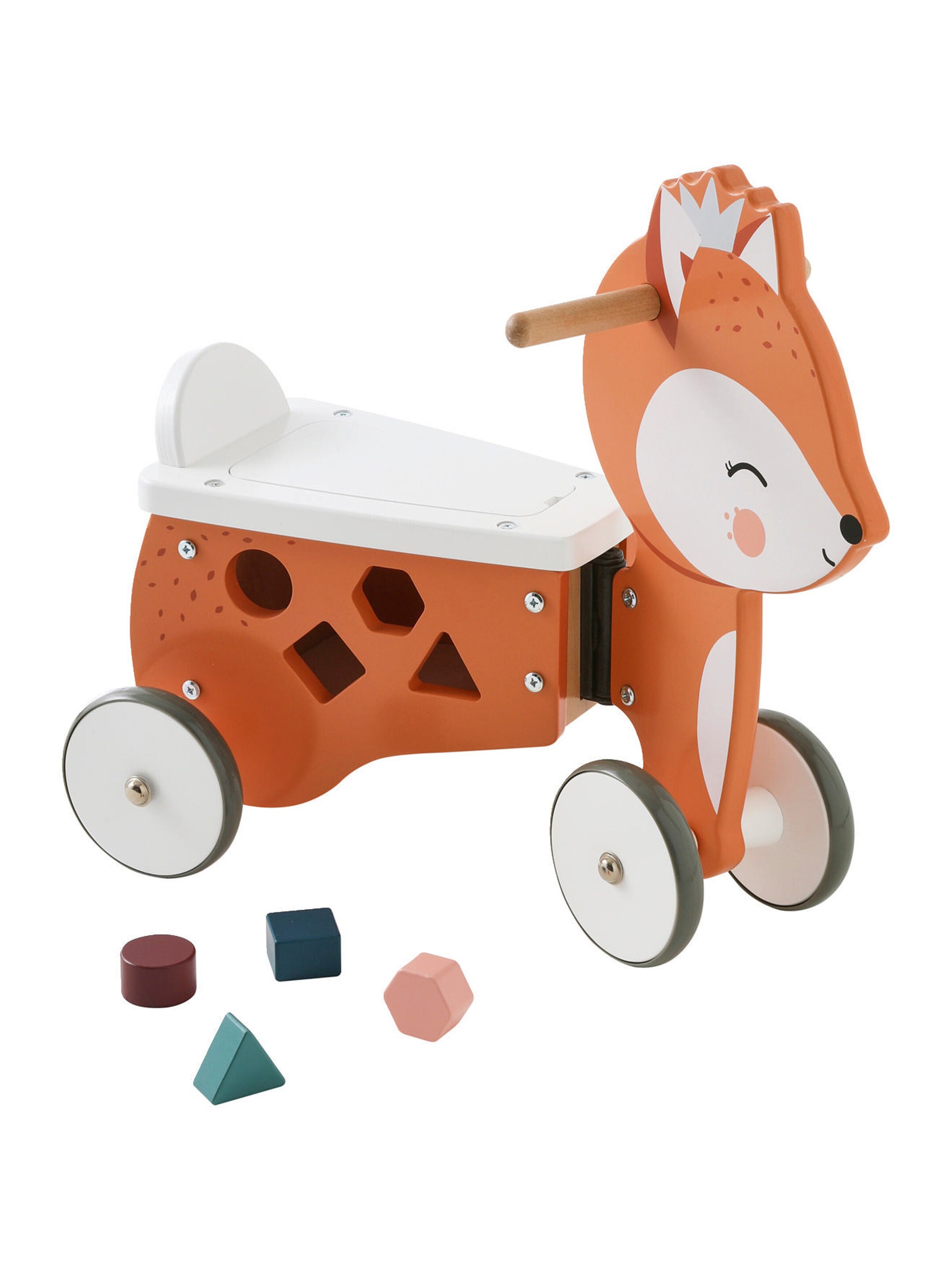 Vertbaudet Rutschfahrzeug FUCHS mit Spielzeugkiste FSC® braun