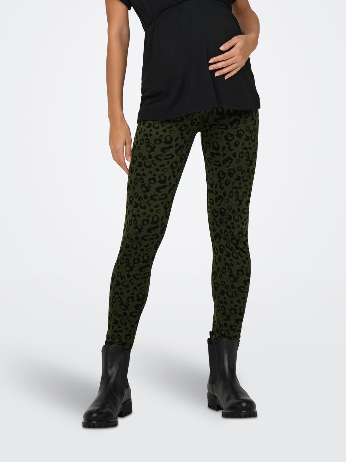 OLMPENELOPE Normal geschnitten Leggings Olive Green