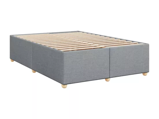 Sommier à lattes de lit avec matelas Gris clair 160x200cm Tissu