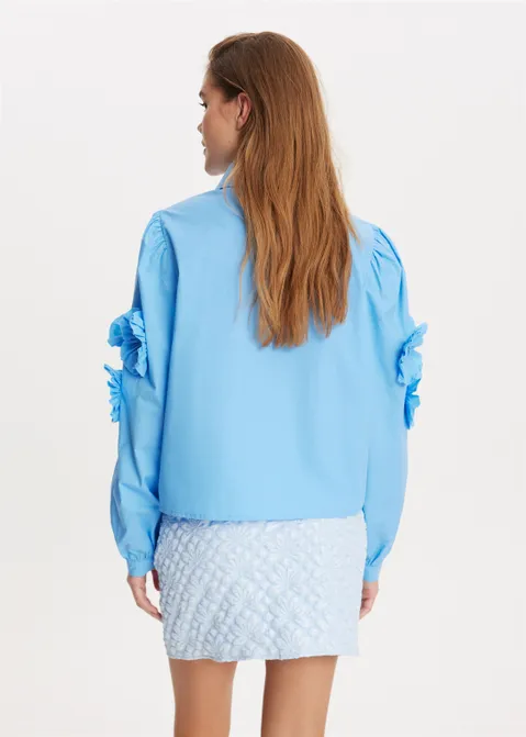 Blouse met bloemen blauw (BLW)