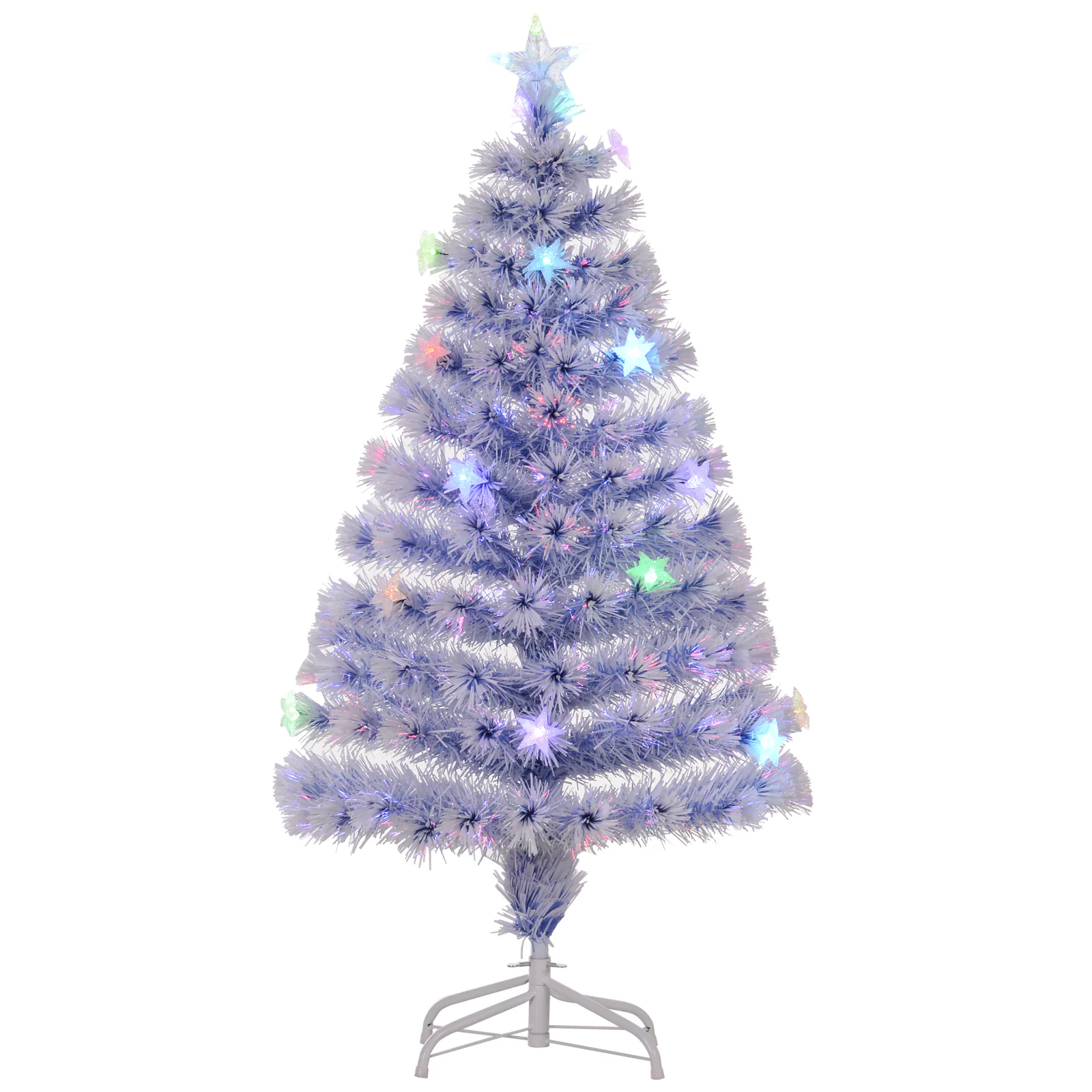 HOMCOM Künstlicher Weihnachtsbaum mit LED Sternen bunt Ø60 x 120H cm