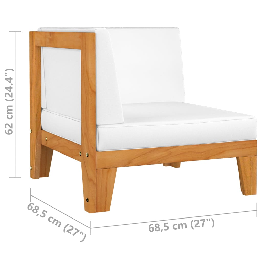 Salon de jardin meuble d'extérieur ensemble de mobilier 12 pièces avec coussins bois d'acacia solide