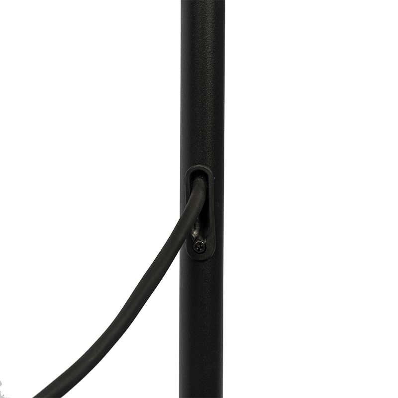 Buiten vloerlamp zwart met witte kap IP65 25 cm - Virginia