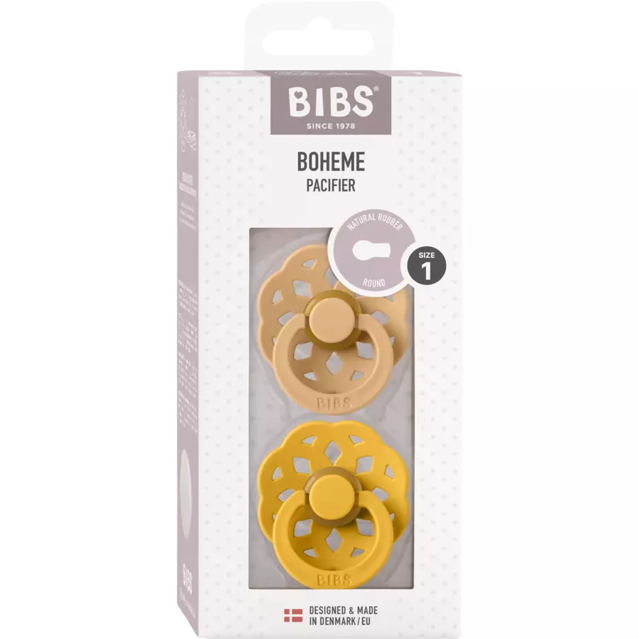 BIBS® Schnuller Boheme 0-6 Monate Sand & Honey Bee 2 Stk.