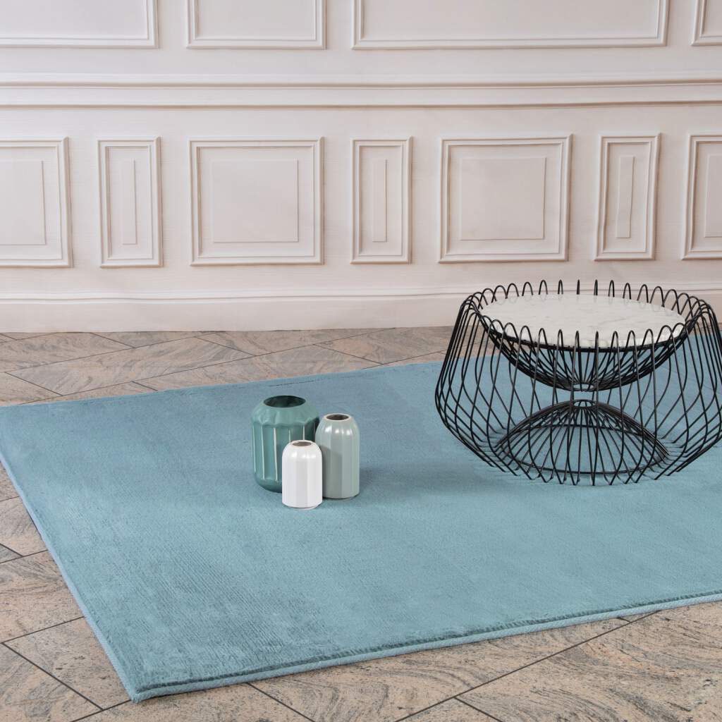 Carpet City Hochflor-Teppich »TOPIA 400« rechteckig 21 mm Höhe Kunstfell-Teppich mit Kaninchenfell-Optik, Haptik, Schlafzimmer