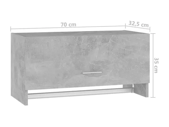 Porte manteau mural Gris béton 70x32,5x35