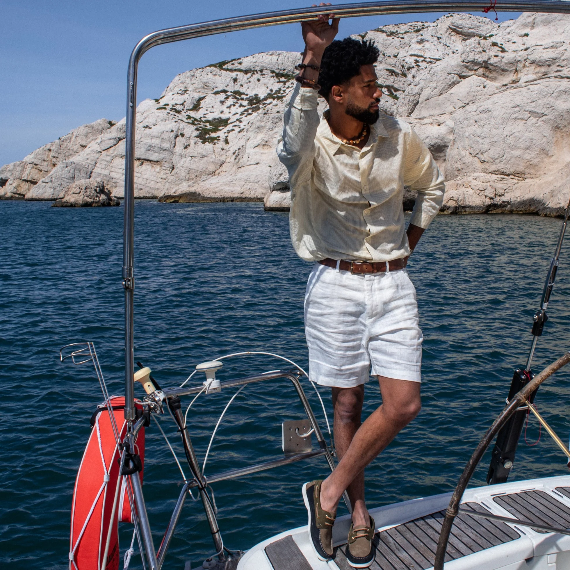 Bato-Chaussure bateau en nubuck marine & kaki