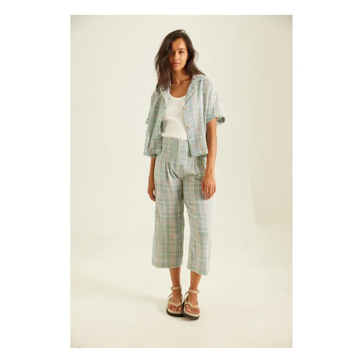 Tinsels Chemise Auguste Virginia Carreaux  | Vert amande