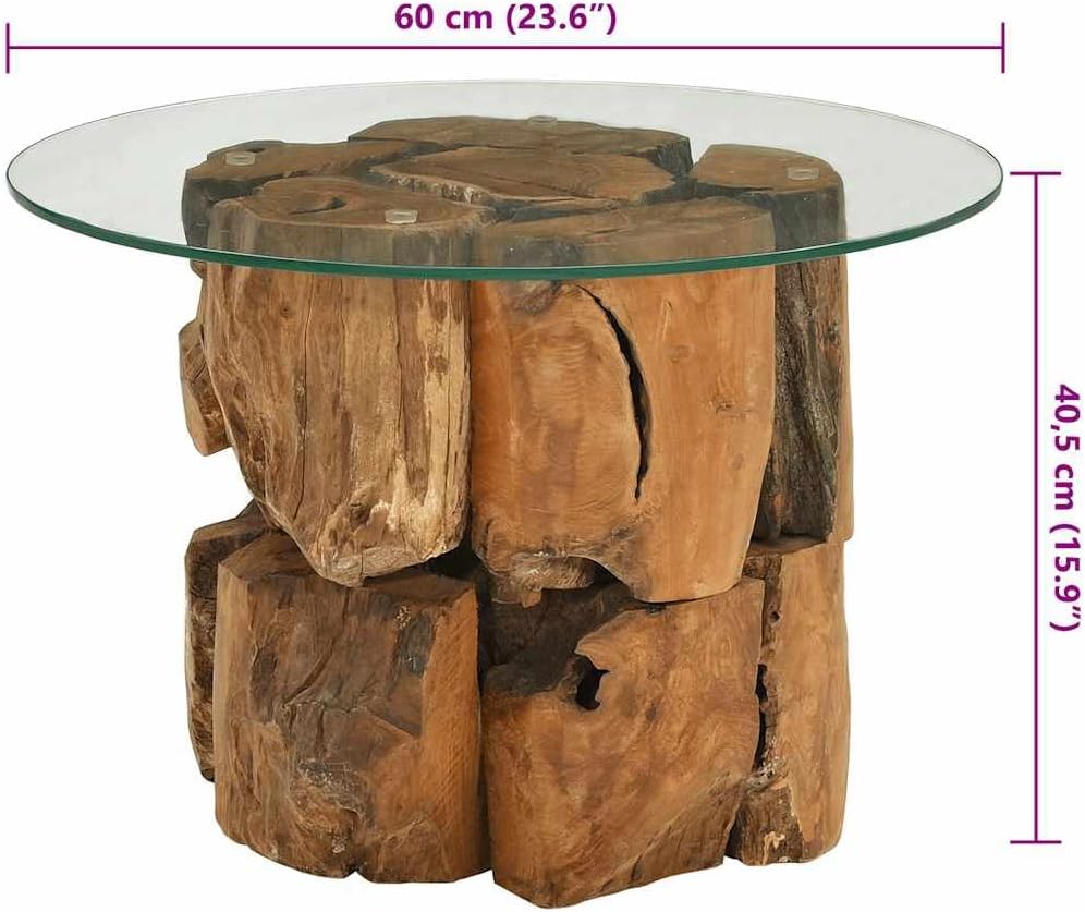 vidaXL Massivholz Couchtisch 60 cm Beistelltisch Kaffeetisch Teak Treibholz