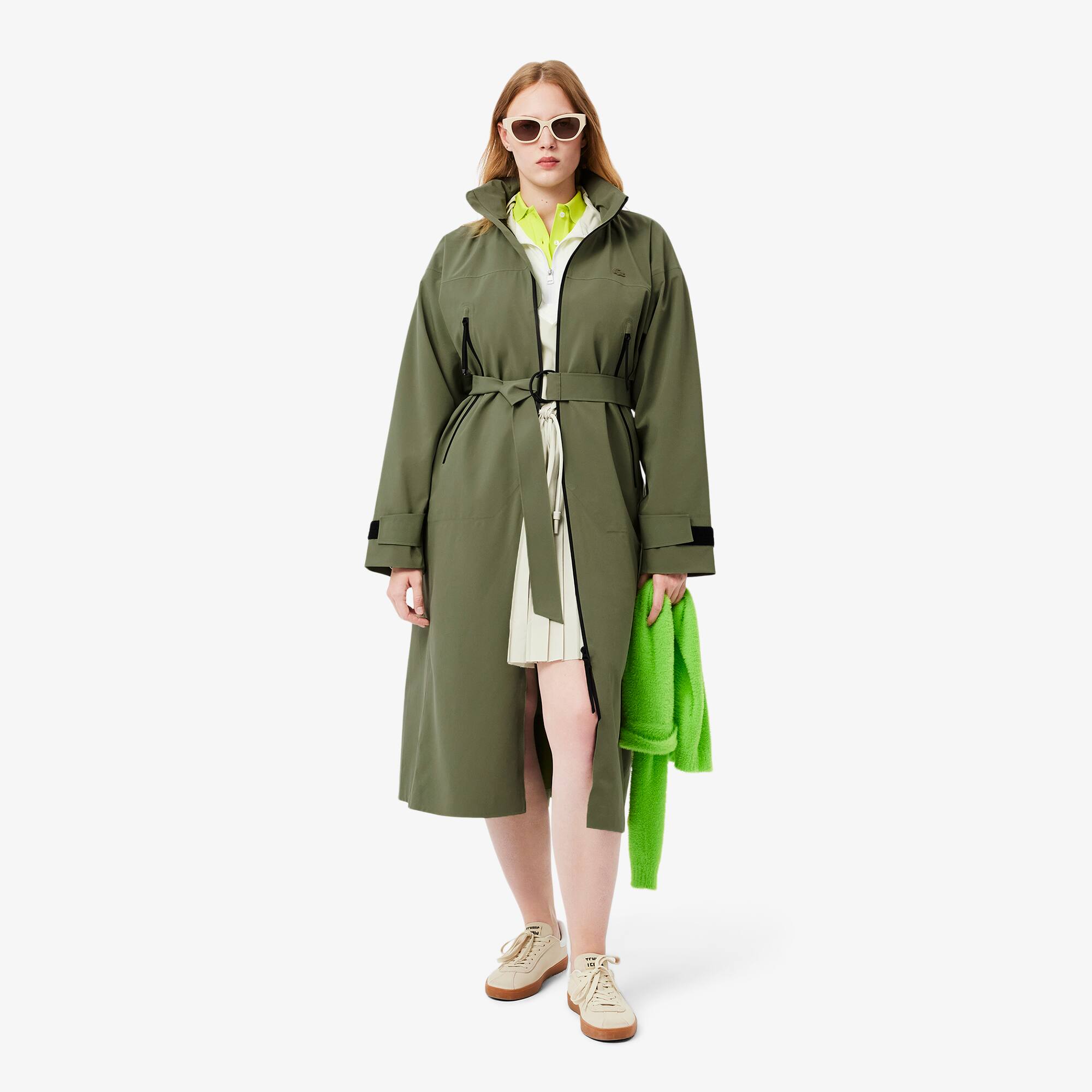 Parka longue à capuche oversize imperméable Vert kaki