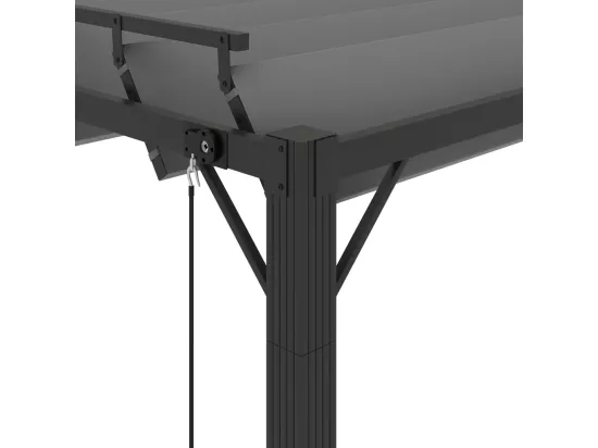 Tonnelle avec toit à persienne 3x3 m Anthracite Tissu aluminium