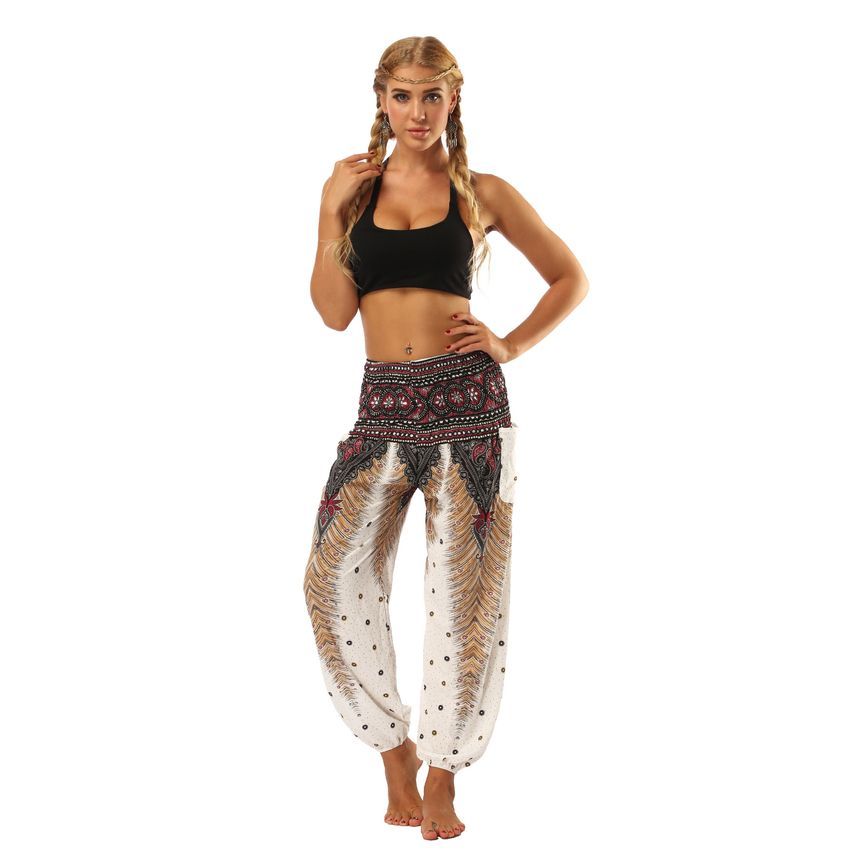 LaLaLadies - Lage joggingbroek met boho-print