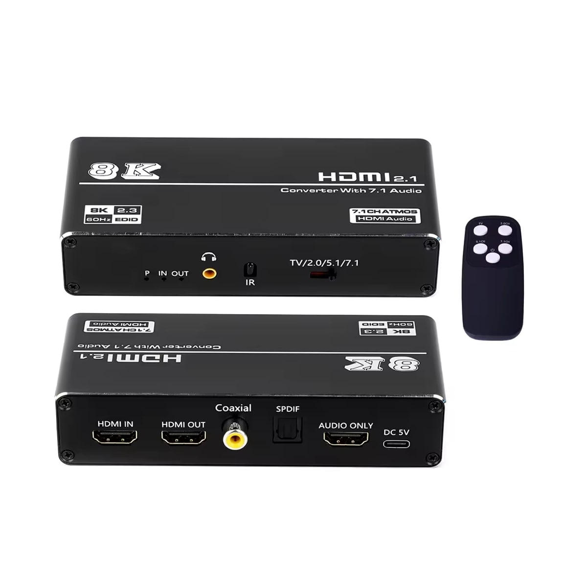 NÖRDIC HDMI 2.1 Extractor 8K 60Hz 4K 120Hz, 7.1 HDMI-lyd, S/PDIF, Koaksial, AUX