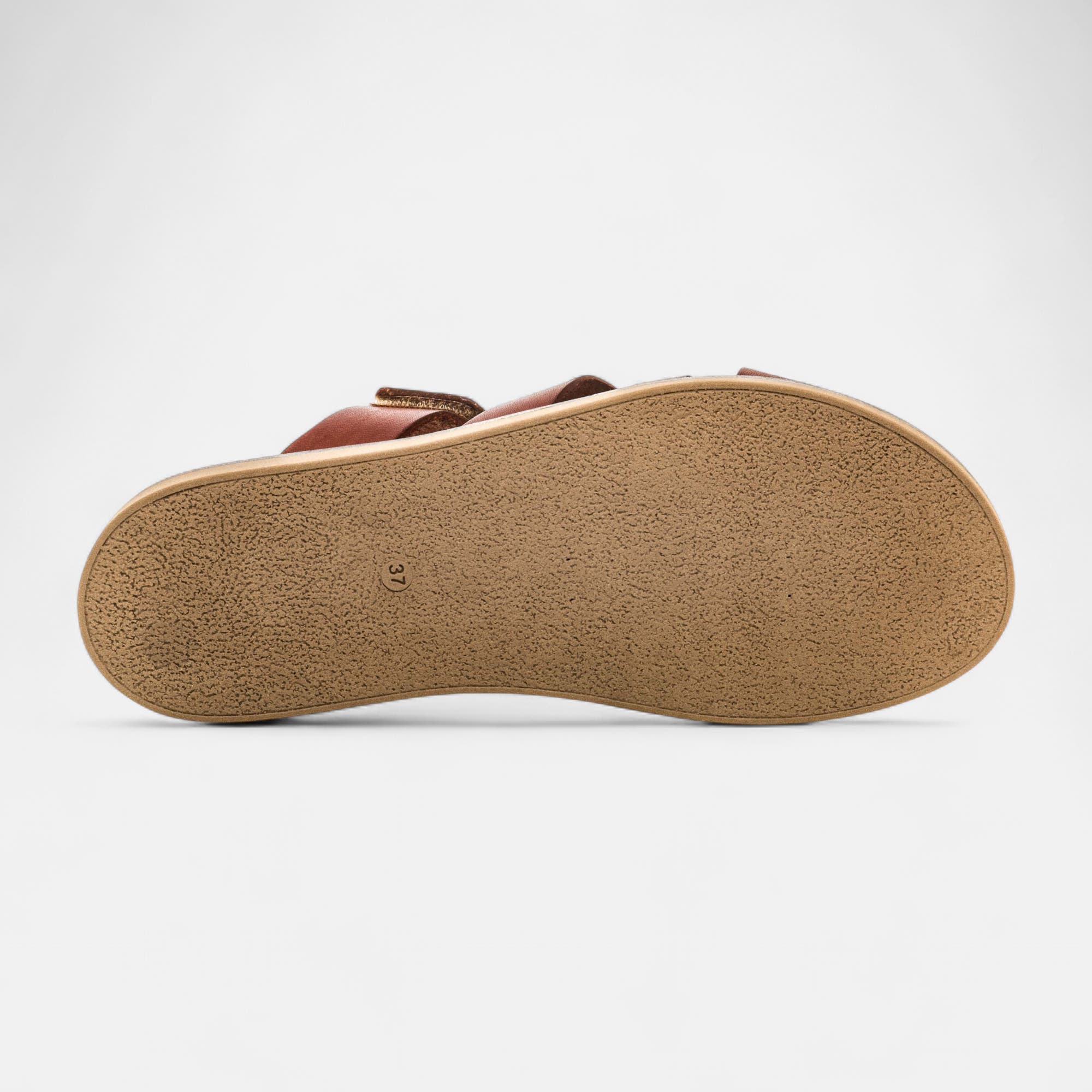 Nu-pieds Femme en cuir cognac