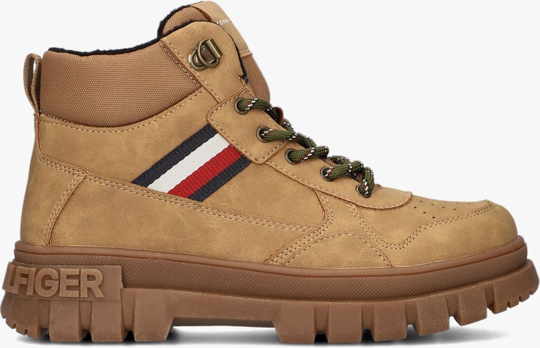 TOMMY HILFIGER camel tommy hilfiger enkelboots stripes lace-up bootie