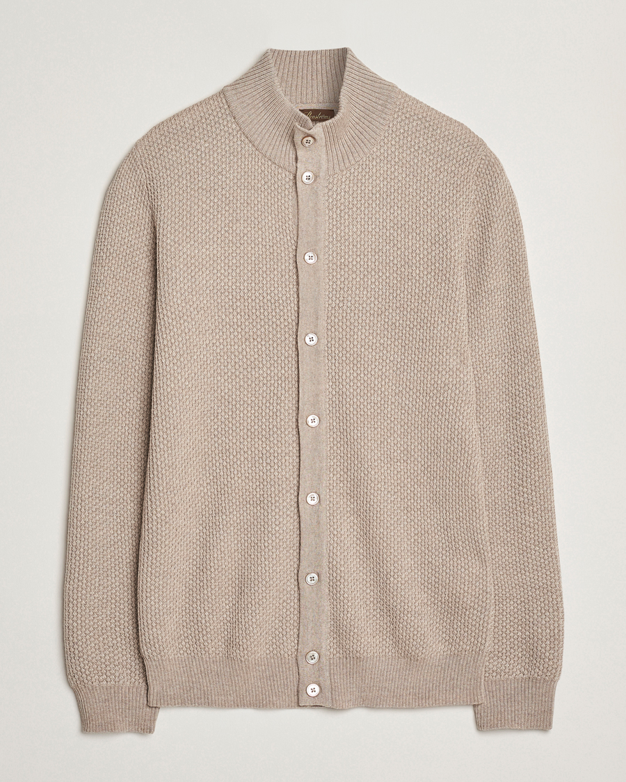 Stenströms Knitted Textured Merino Cardigan Beige