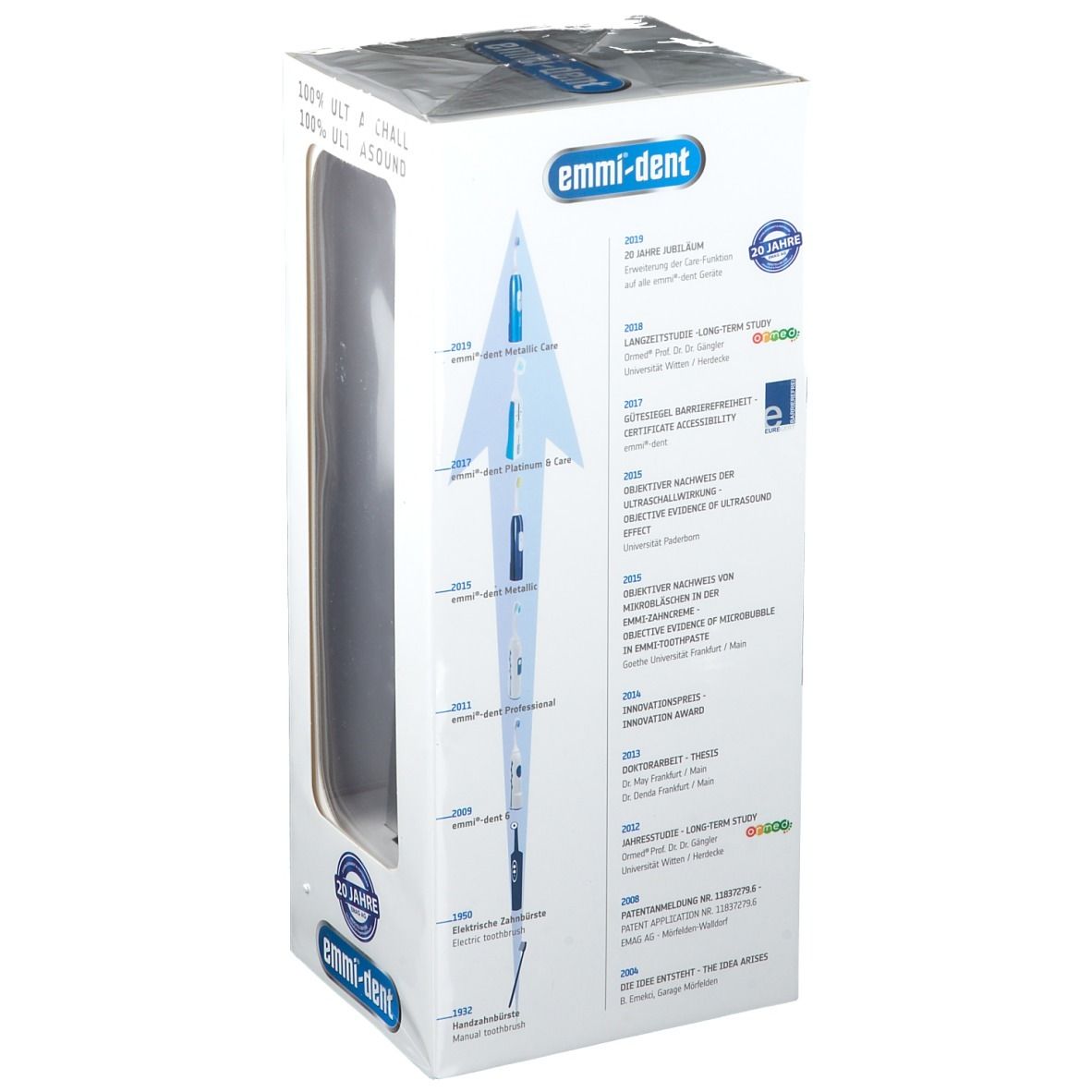 Emmi®-dent Platinum Ultraschallzahnbürste Basis-Set blau