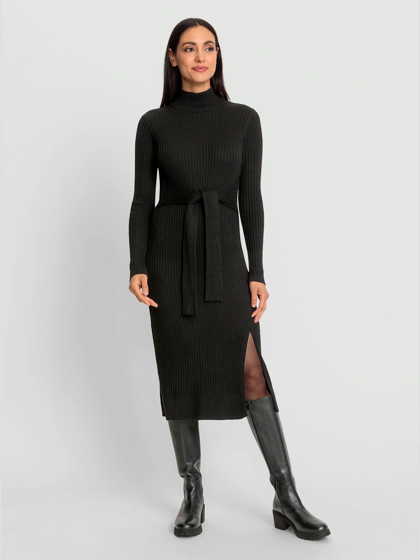Robe en tricot tricot côtelé moderne