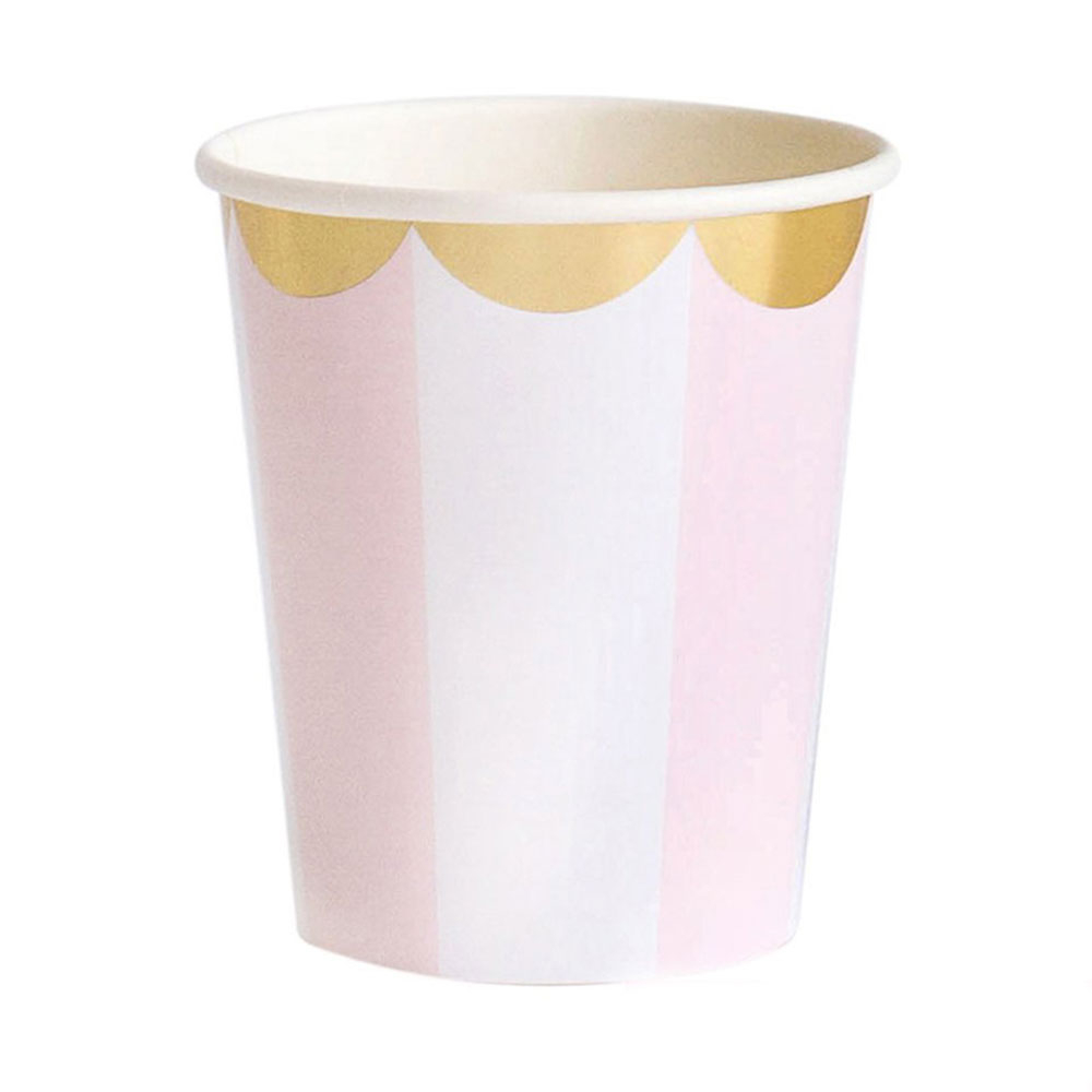 (65-tlg. Set) Einweg Geschirr Party Tisch Dekoration - Rosa / Gold