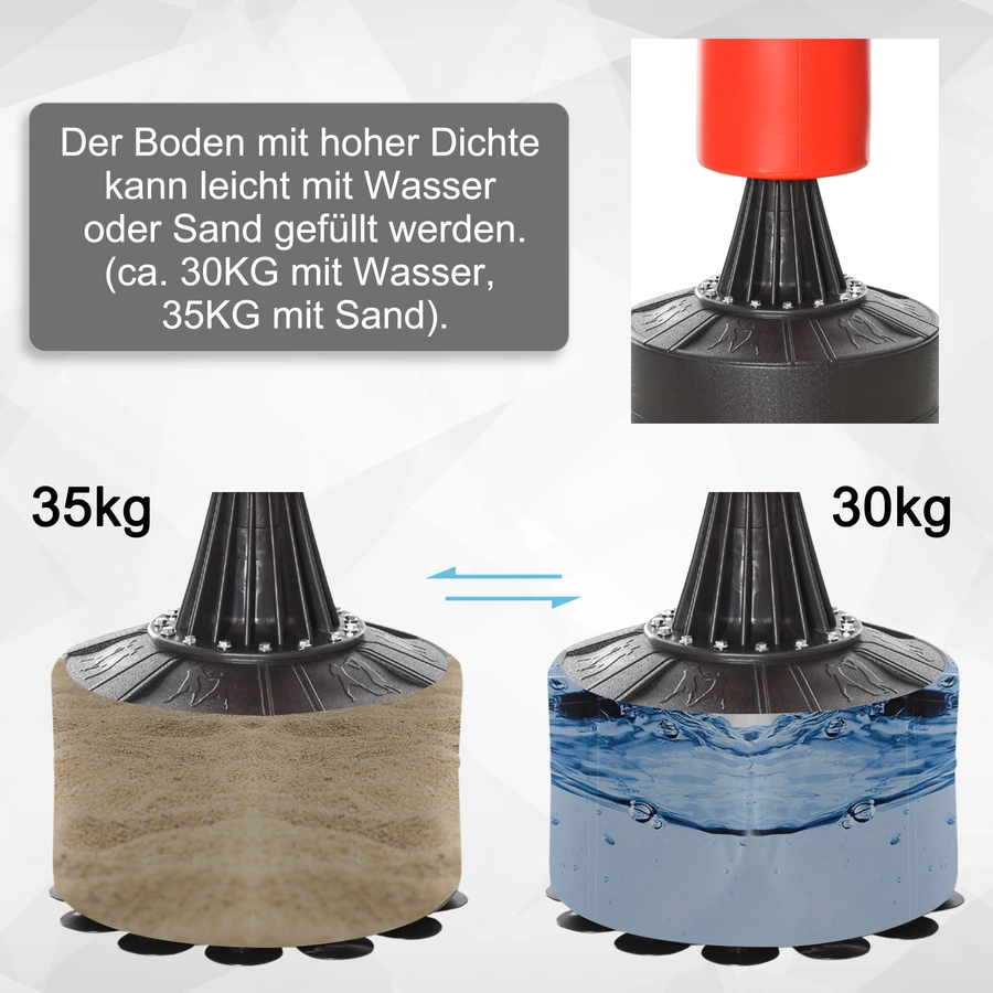 HOMCOM Boxtrainingsgerät mit drehbaren Arm schwarz, rot