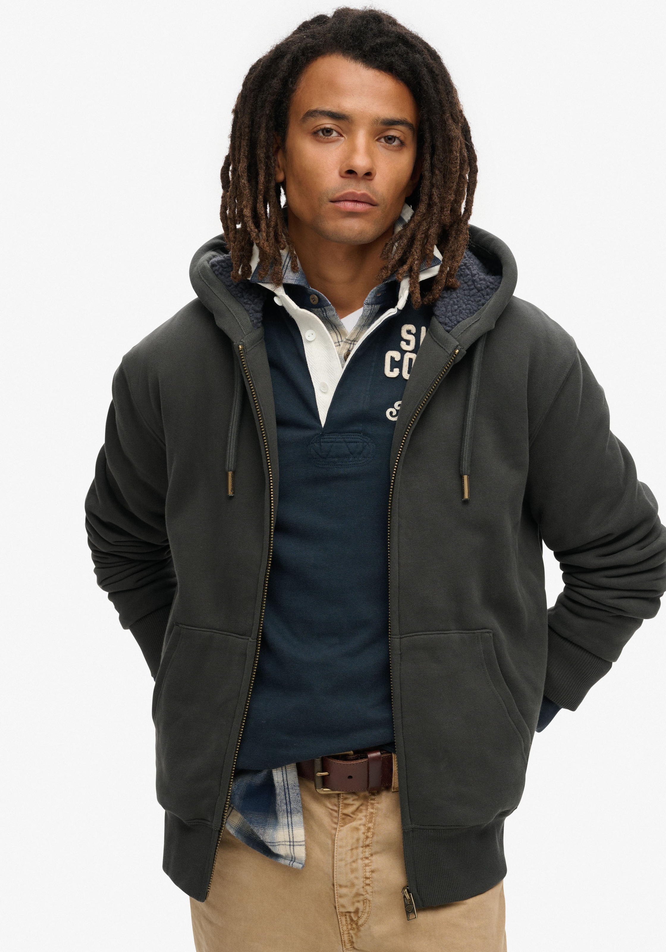 Superdry Kapuzensweatjacke »Borg Lined Ziphood«