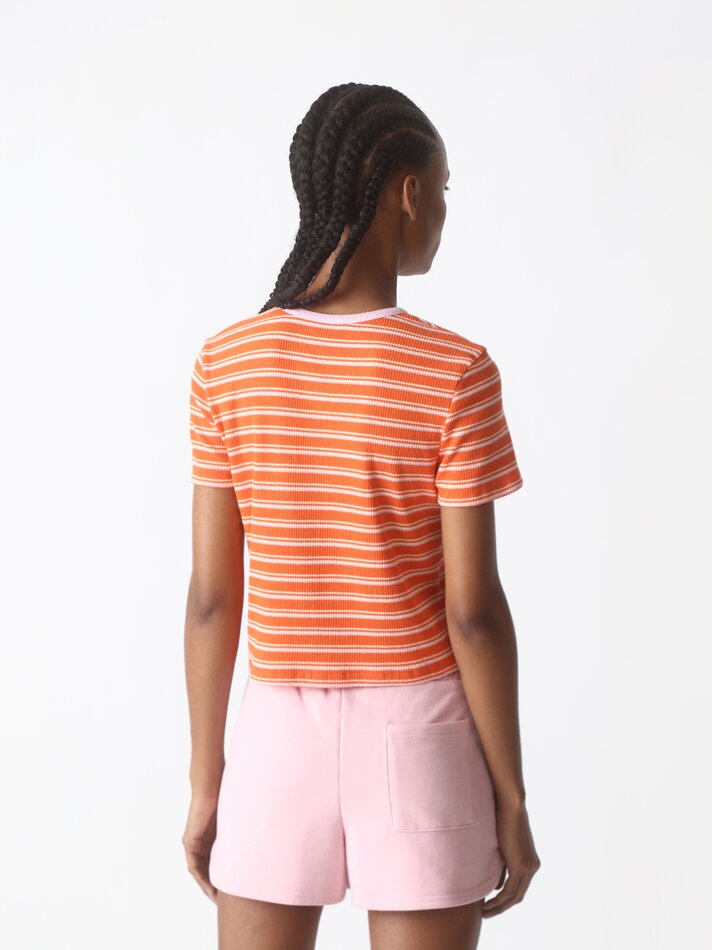 Camiseta cropped Mistral x Lefties - Laranja Vibrante