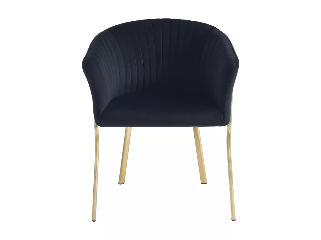 Lot de 2 chaises avec accoudoirs en velours et métal doré - Noir - ZAOVA de Pascal MORABITO