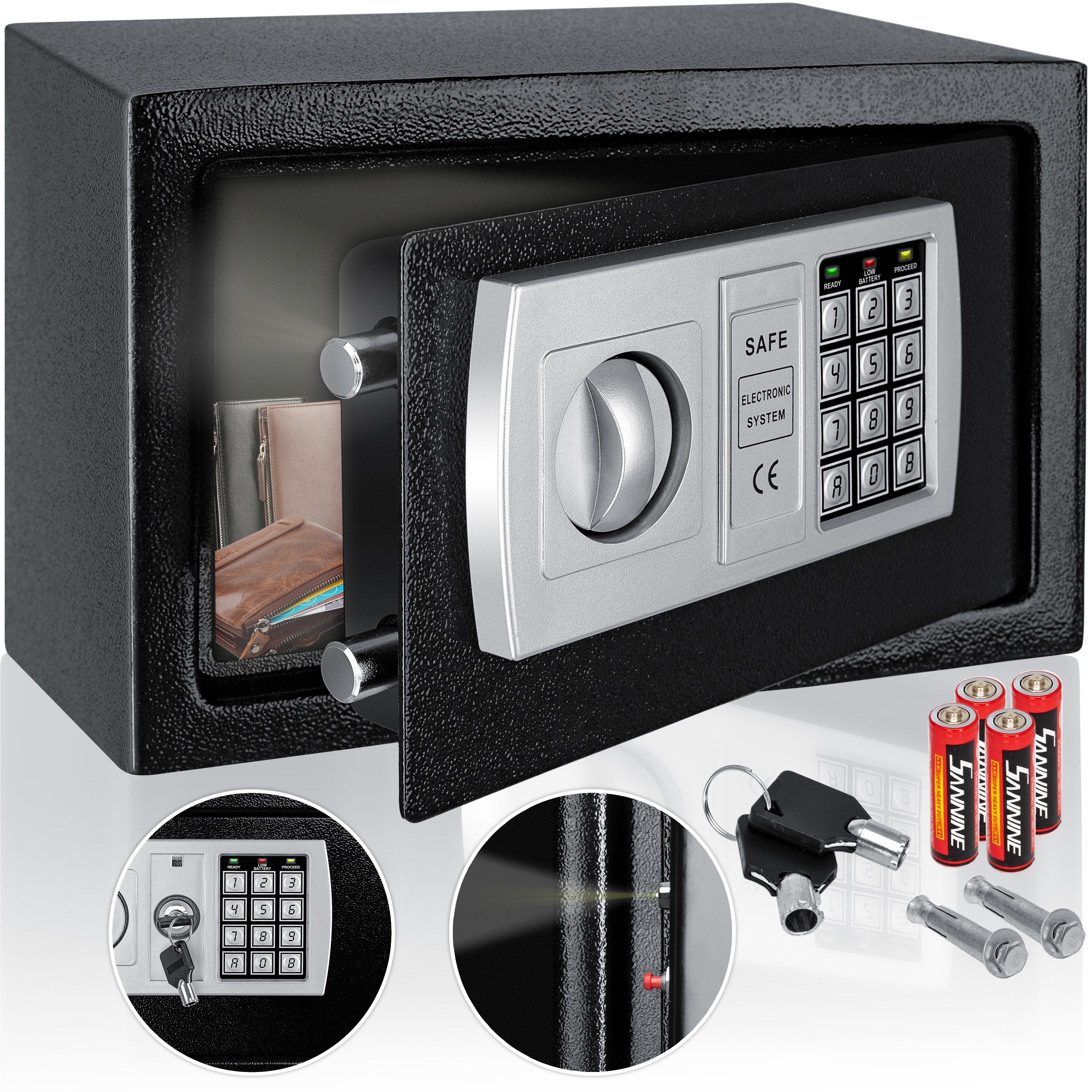 KESSER® Tresor Safe Elektronik-Zahlenschloss 31x20x20cm LED-Anzeige Stahlbolzen