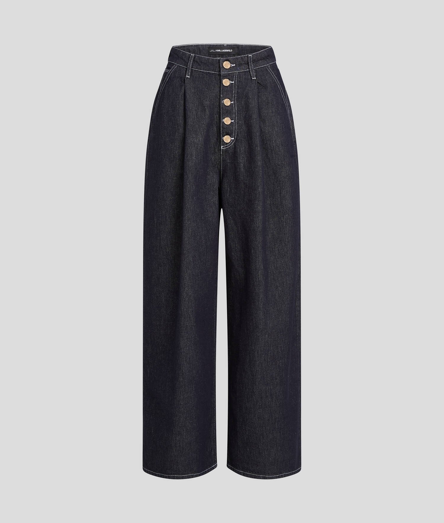 JEAN LARGE À BRAGUETTE BOUTONNÉE - Bleu Foncé