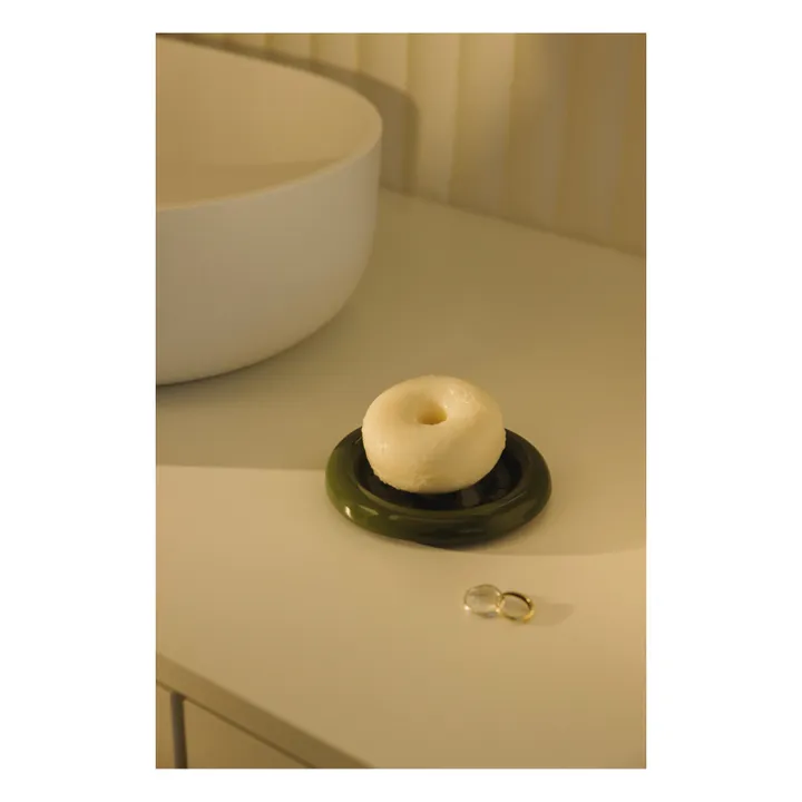 Kinfill Porte-savon en porcelaine Halo | Vert foncé