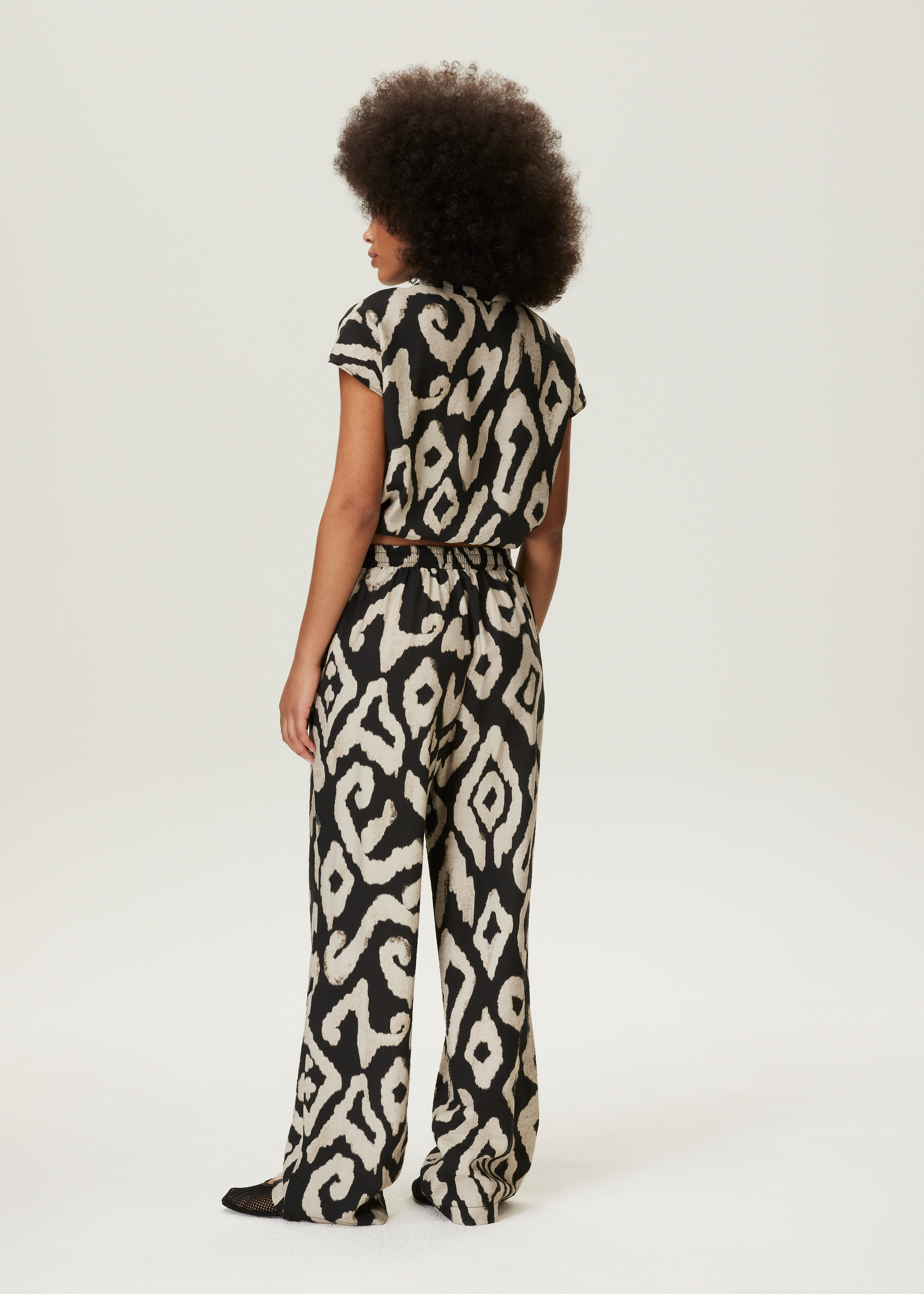 Wide leg broek met print