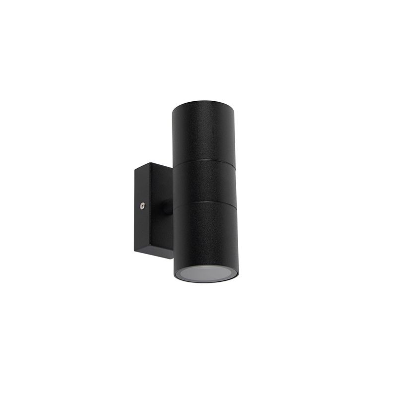 Smart buitenwandlamp zwart IP44 incl. 2 wifi GU10 - Duo