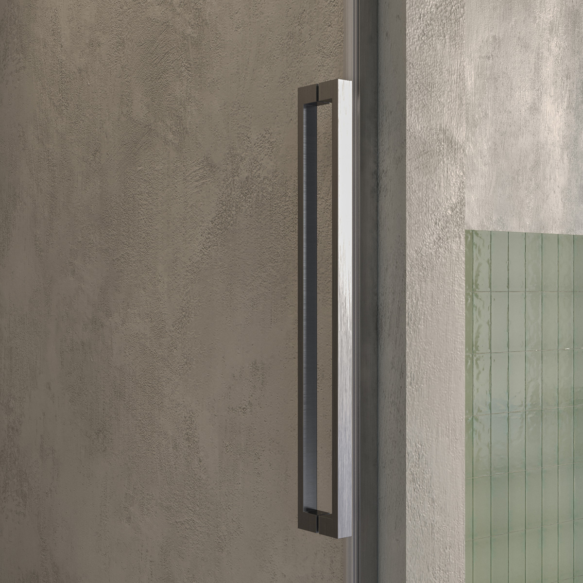 Brauer Stellar nisdeur met vaste wand 88.5-100cm RVS geborsteld PVD