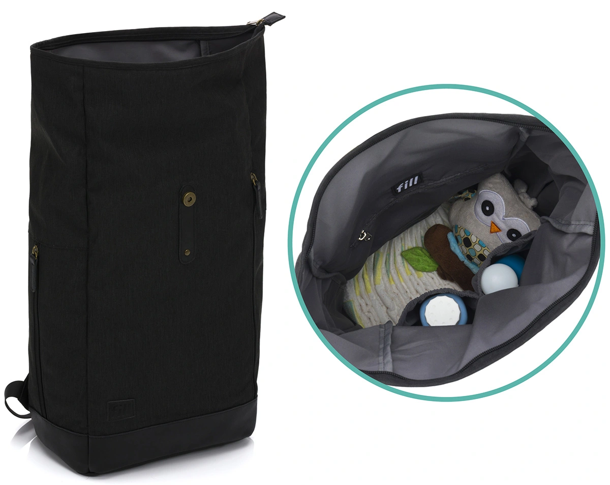 Wickelrucksack BERLIN X (39x16x53) in schwarz