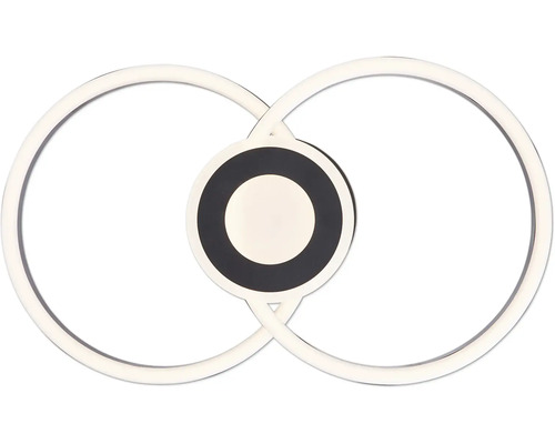 LED plafondlamp, 1-lichts, 24 W, 2900 lm, 52x30 cm, Bray, zwart