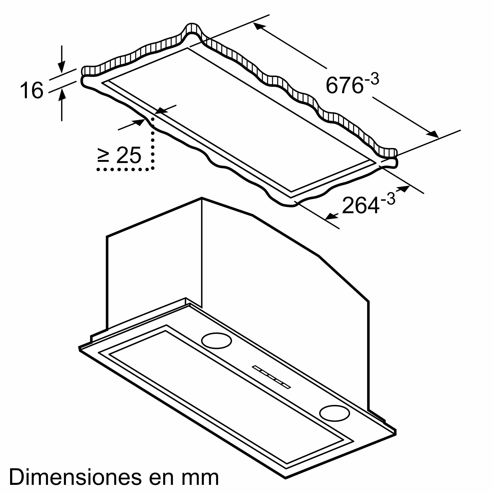Módulo de integração Série 6, 70 cm, aço inoxidável, DHL785C