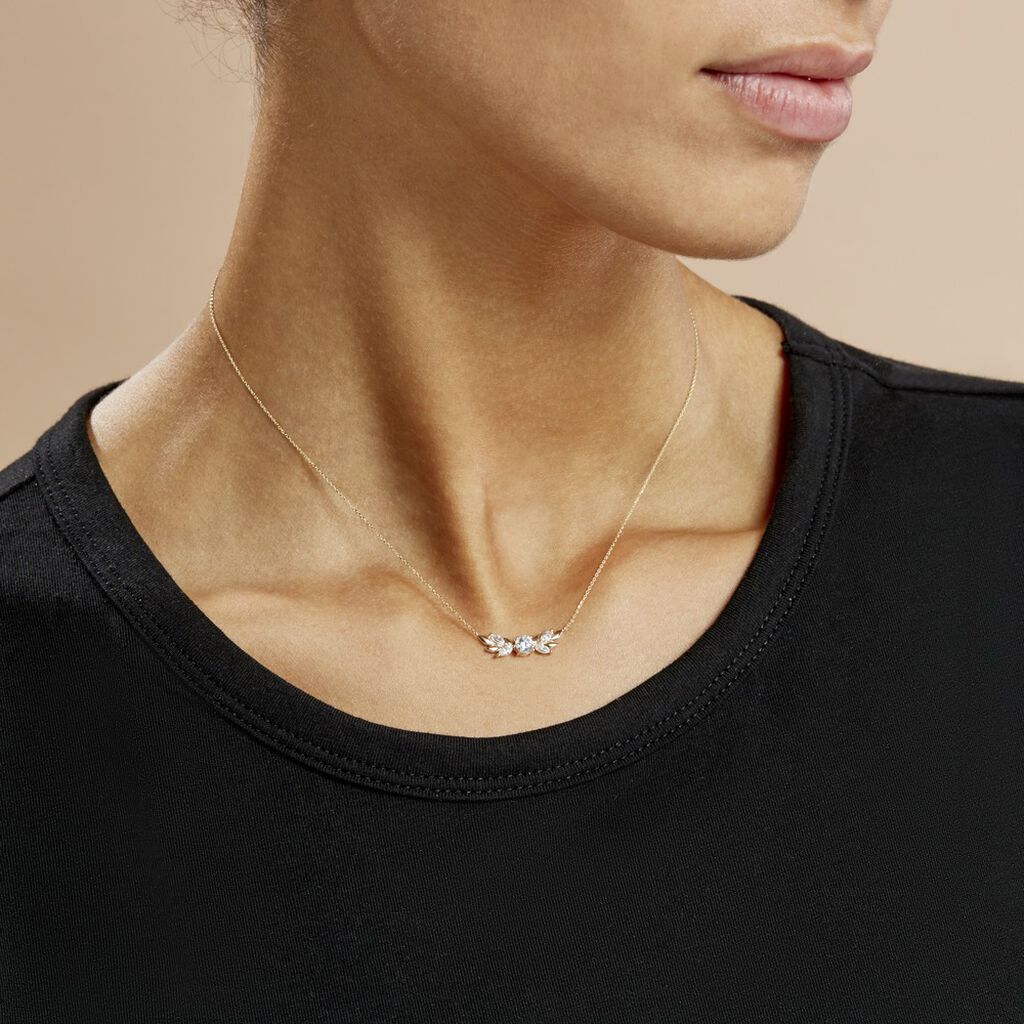 Collier Alexine Or Jaune Oxyde De Zirconium