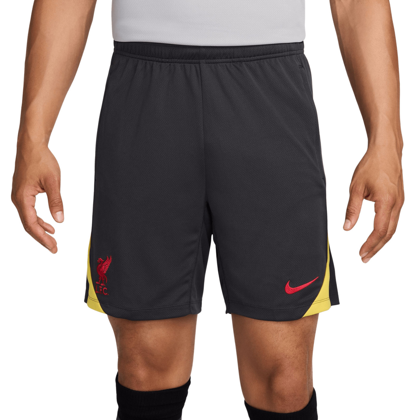 Nike Liverpool Strike Trainingsbroekje 2024-2025 Donkergrijs Geel Rood