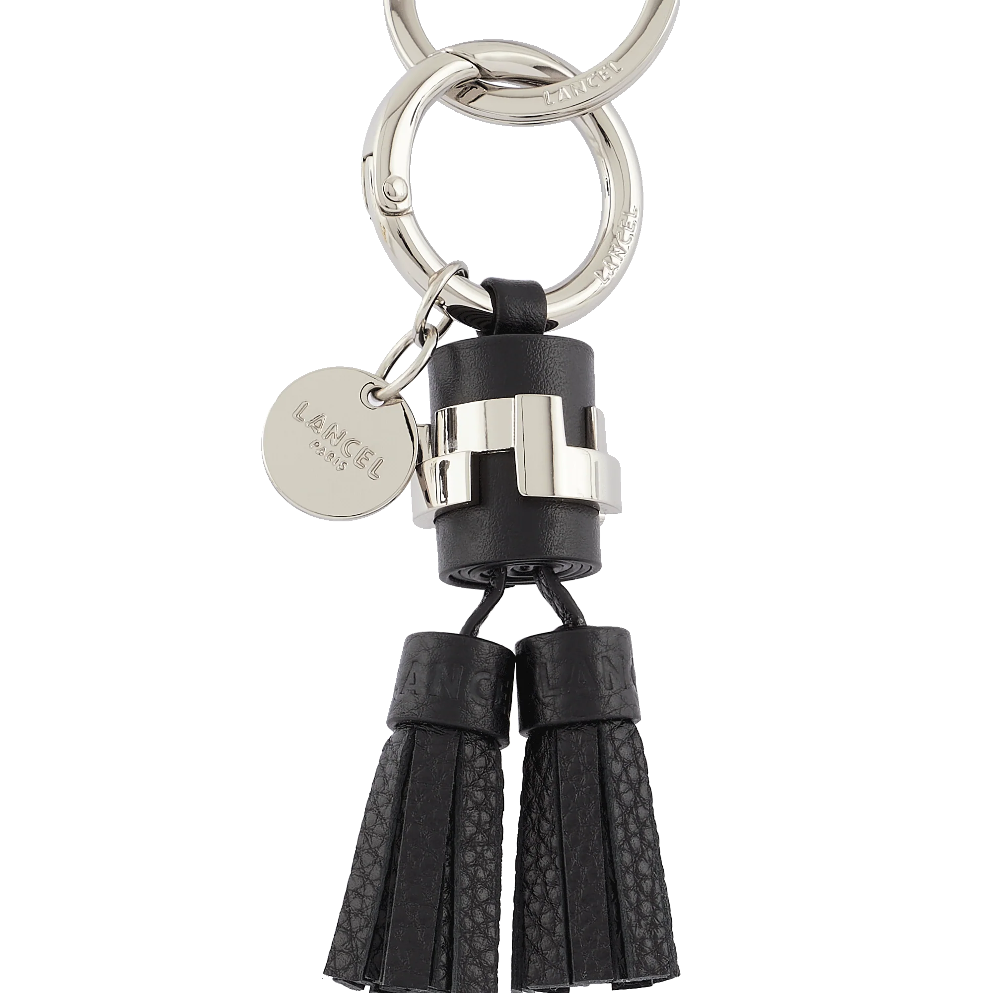 Porte-clés pompon duo Pompon Neo Carré L-Noir
