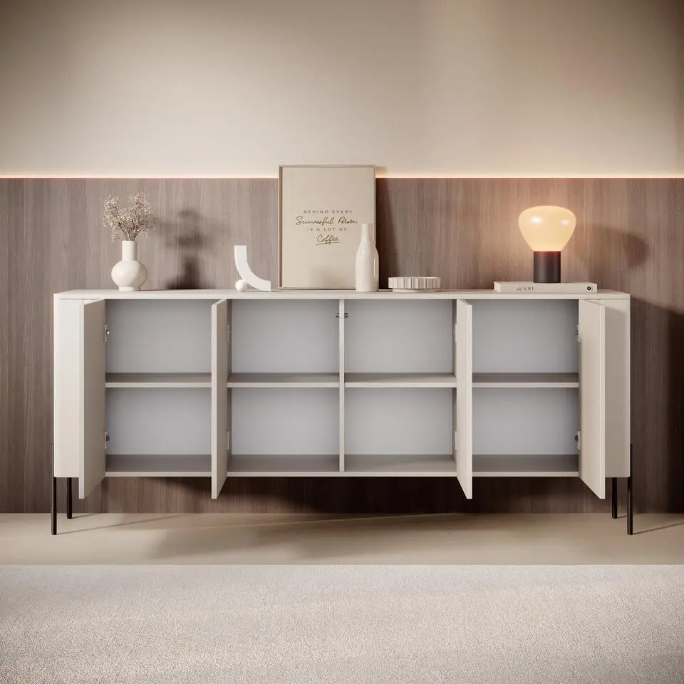 Meubella - Vivi - Dressoir - Beige - 190 cm