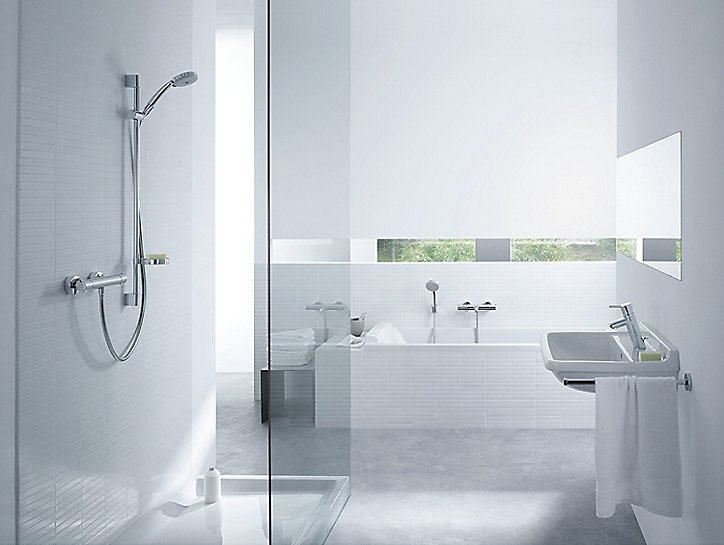 Mitigeur de douche thermostatique chromé Hansgrohe Ecostat 1001