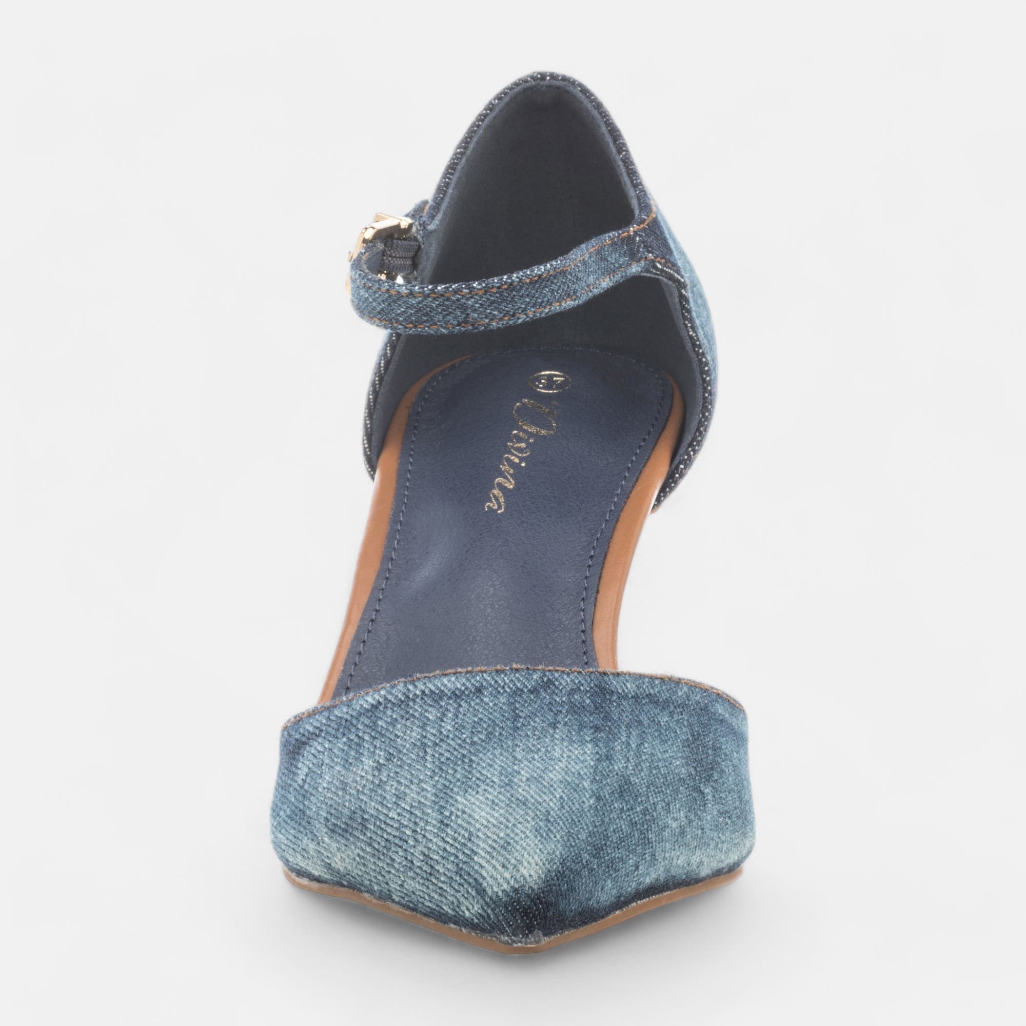 Escarpins quartiers ouverts à talon Femme jeans