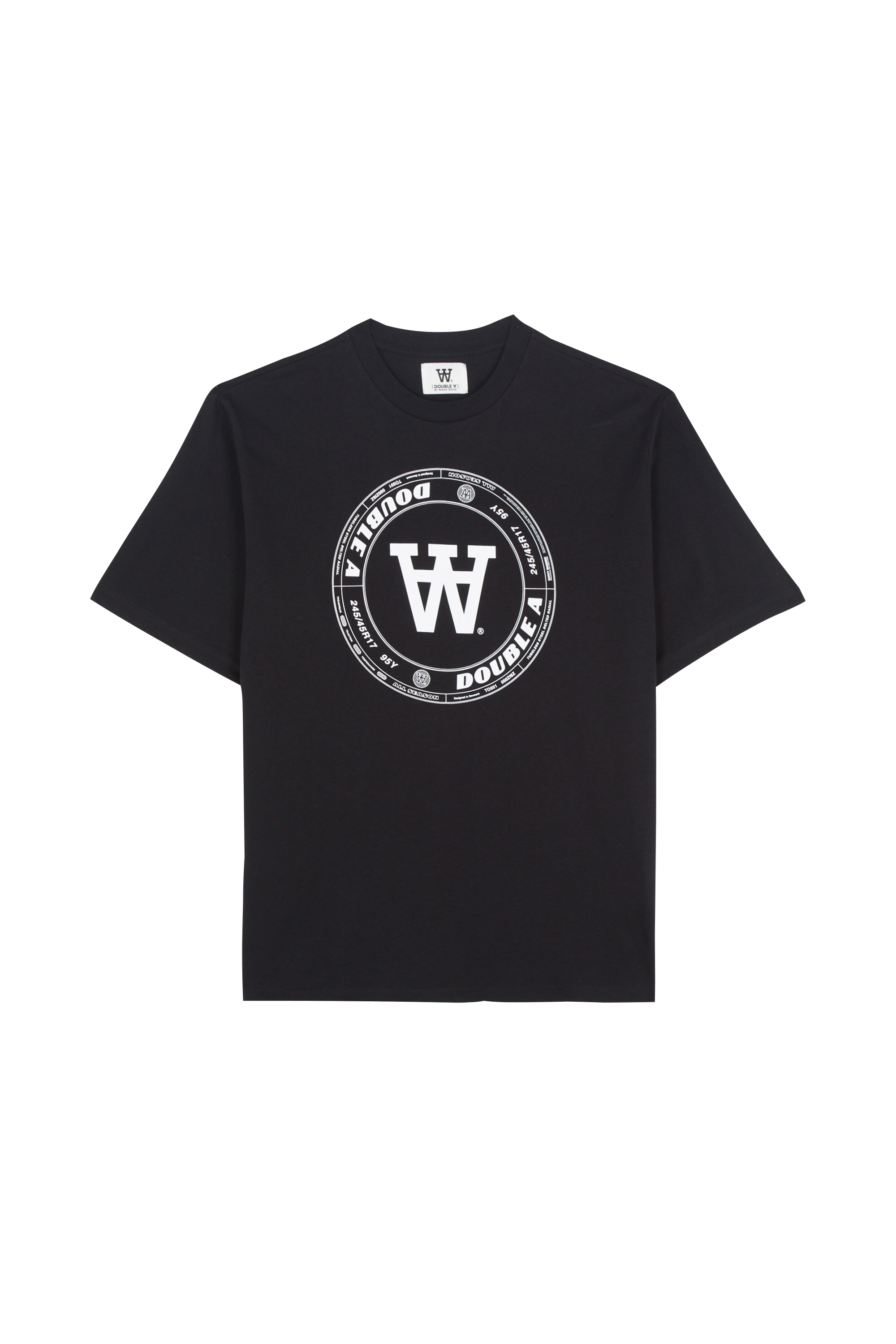 WOOD WOOD T-shirt Asa Tirewall T-Shirt GOTS Noir