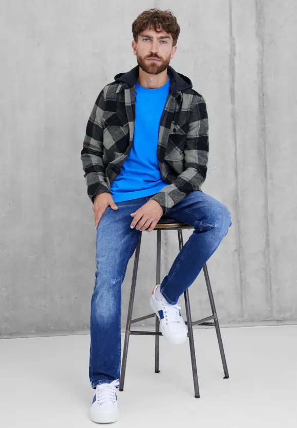 Overshirt mit Sweatkapuze - deep navy blue