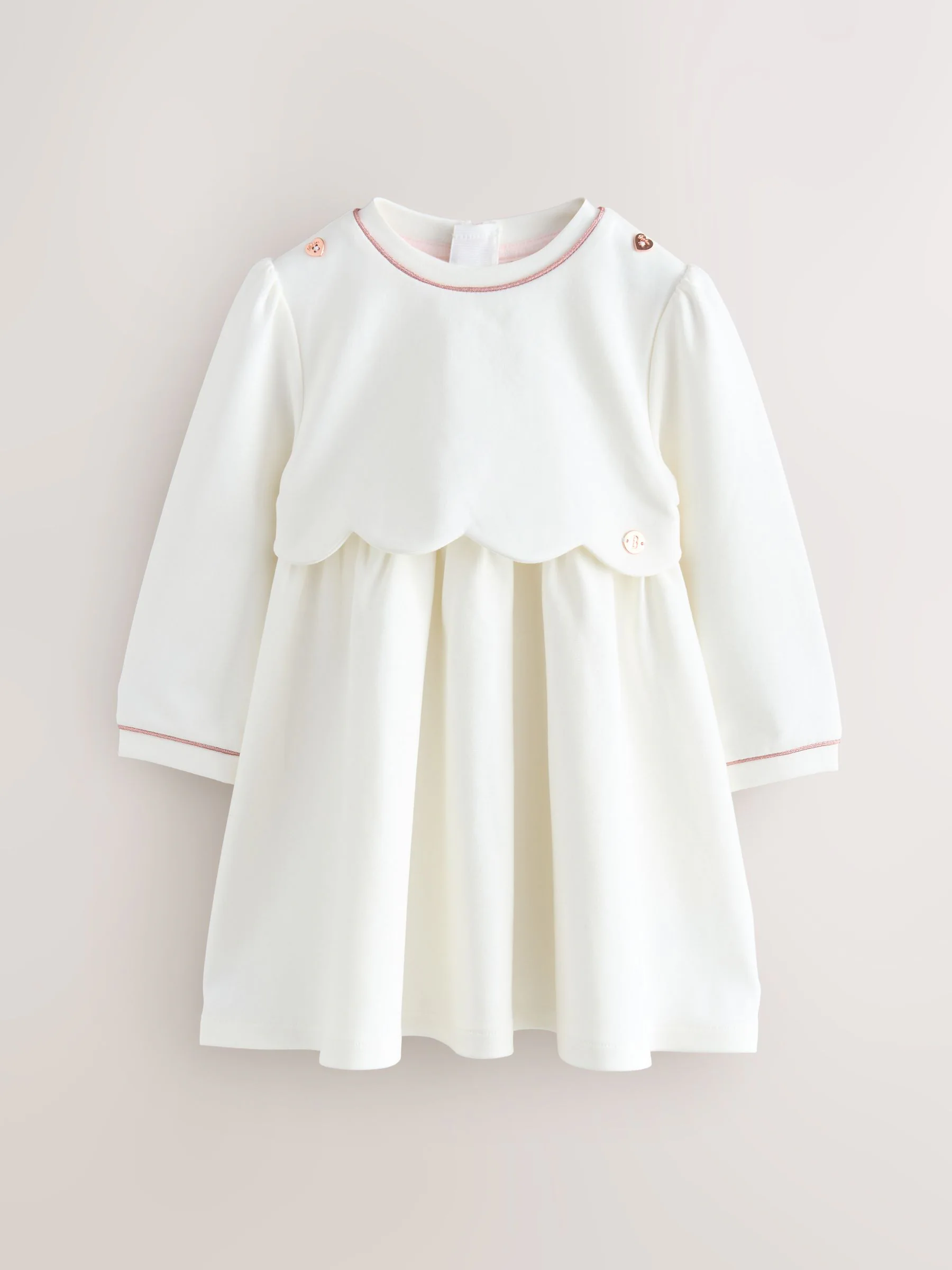 Wit - Baker by Ted Baker Ponte-jurk met gegolfde rand
