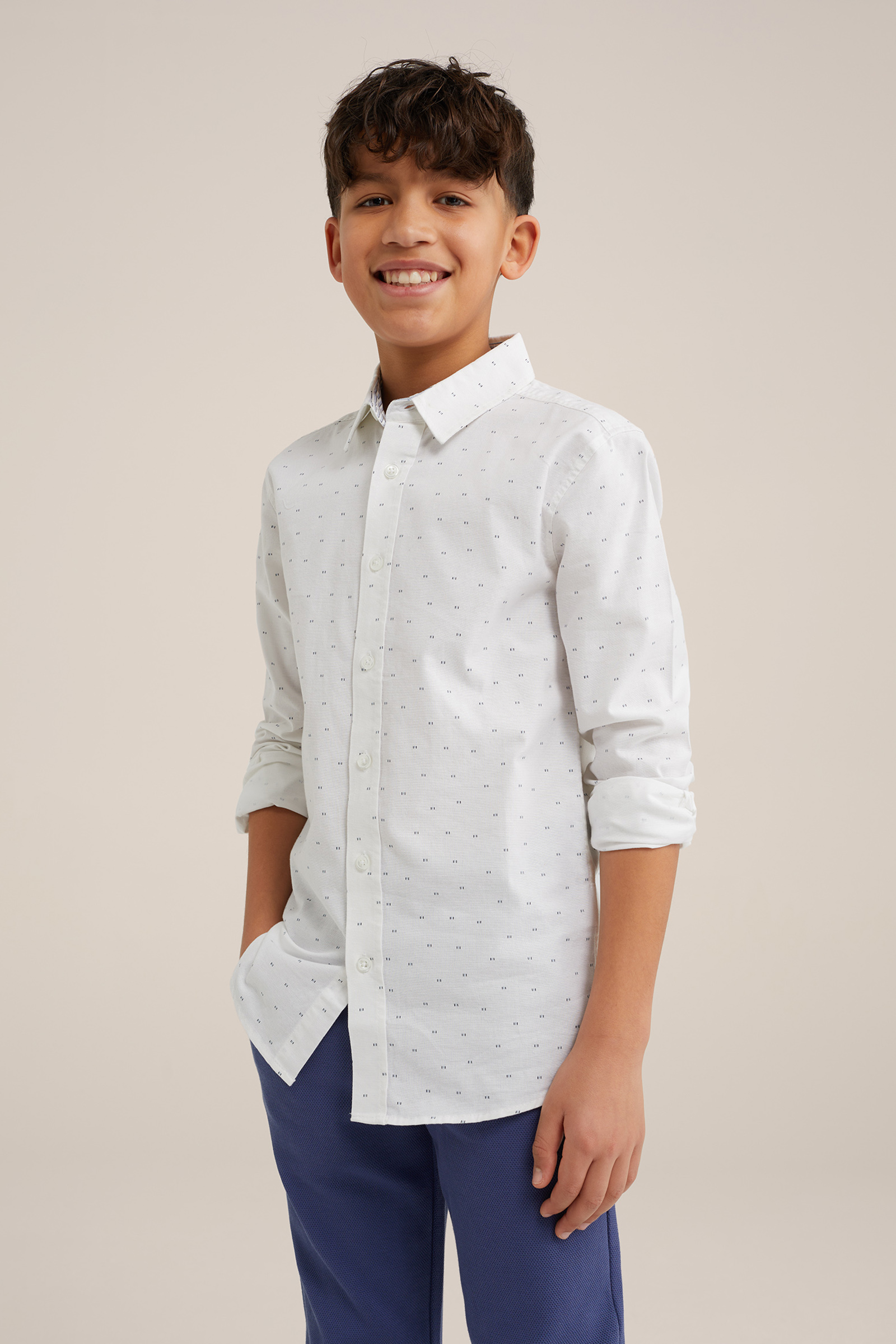 Jongens overhemd met dessin WE Fashion Wit