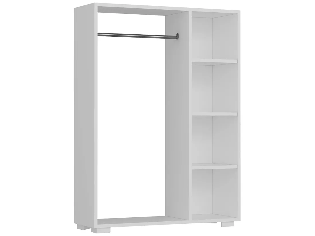 Armoire Nesbyen avec 4 compartiments de stockage 123 x 90 x 30 cm blanc [en.casa]