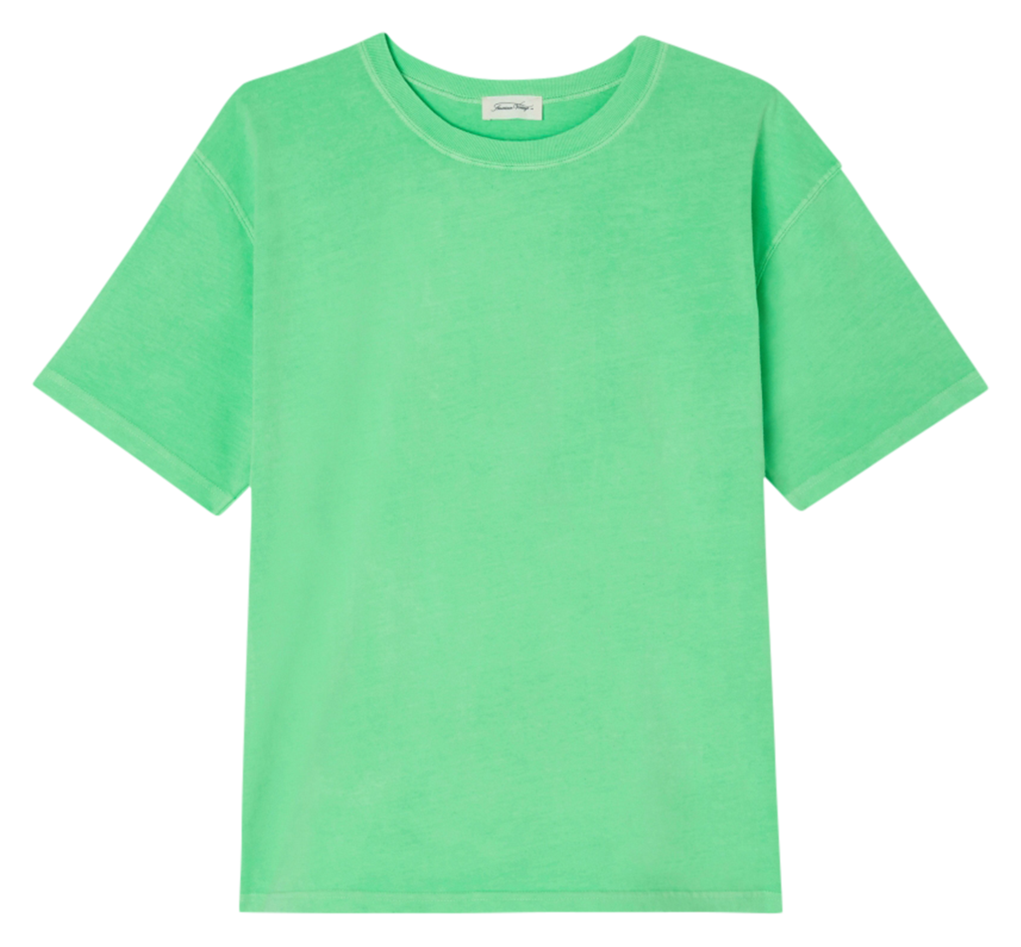 FIZVALLEY - Tee-shirt ample col rond en coton| Vert